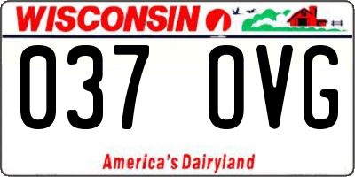 WI license plate 037OVG