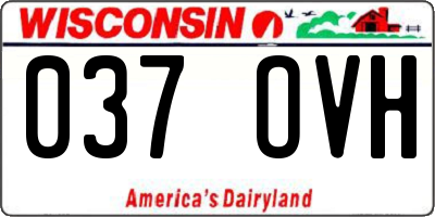 WI license plate 037OVH