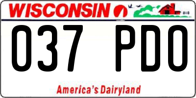 WI license plate 037PDO