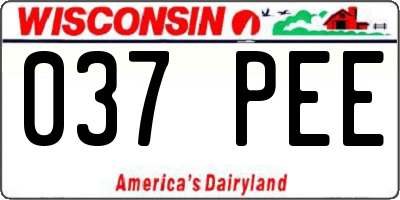 WI license plate 037PEE