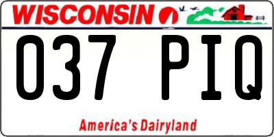 WI license plate 037PIQ