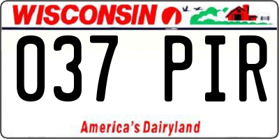 WI license plate 037PIR