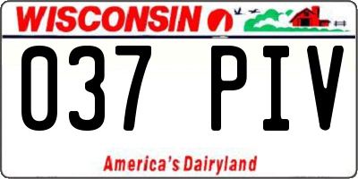 WI license plate 037PIV