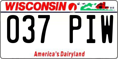 WI license plate 037PIW
