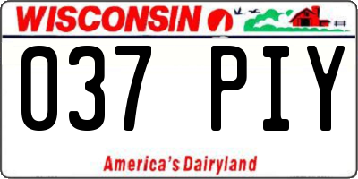 WI license plate 037PIY