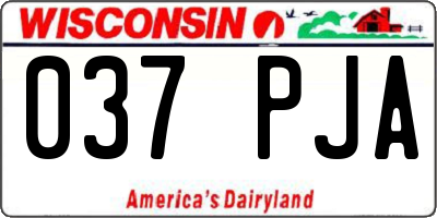 WI license plate 037PJA