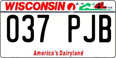 WI license plate 037PJB