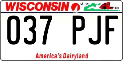 WI license plate 037PJF
