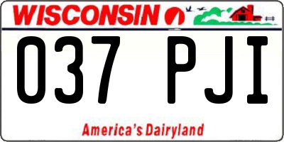 WI license plate 037PJI