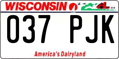 WI license plate 037PJK