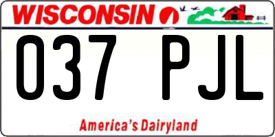 WI license plate 037PJL