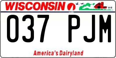 WI license plate 037PJM