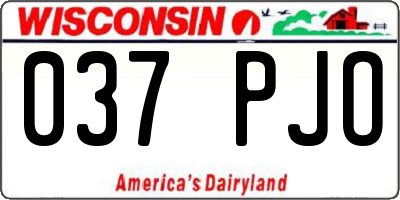 WI license plate 037PJO