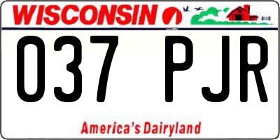 WI license plate 037PJR