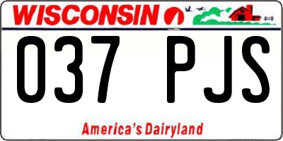 WI license plate 037PJS