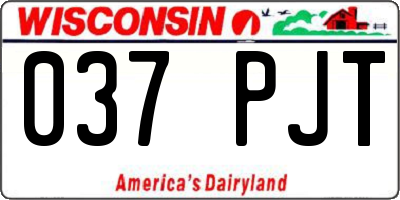 WI license plate 037PJT
