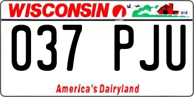 WI license plate 037PJU