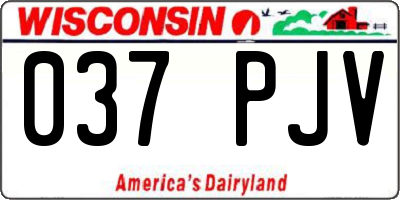 WI license plate 037PJV