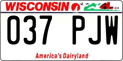 WI license plate 037PJW