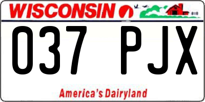WI license plate 037PJX
