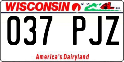 WI license plate 037PJZ