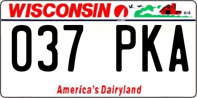 WI license plate 037PKA