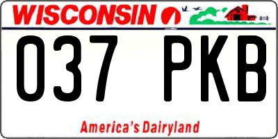 WI license plate 037PKB