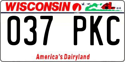 WI license plate 037PKC