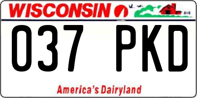 WI license plate 037PKD