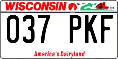 WI license plate 037PKF