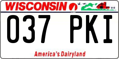 WI license plate 037PKI