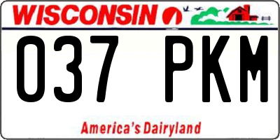 WI license plate 037PKM