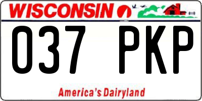 WI license plate 037PKP