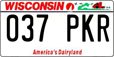 WI license plate 037PKR