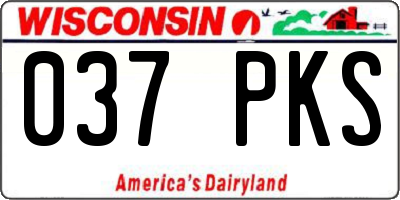 WI license plate 037PKS
