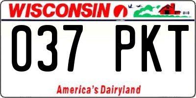 WI license plate 037PKT