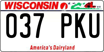 WI license plate 037PKU