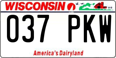 WI license plate 037PKW