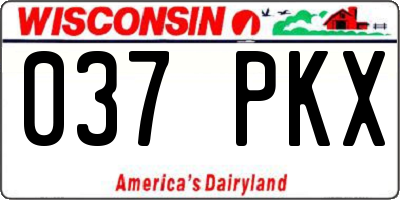 WI license plate 037PKX