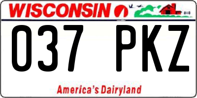 WI license plate 037PKZ