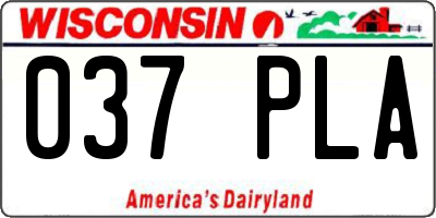 WI license plate 037PLA