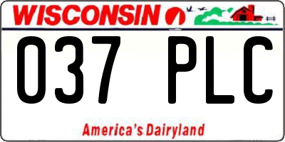 WI license plate 037PLC