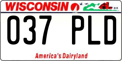 WI license plate 037PLD