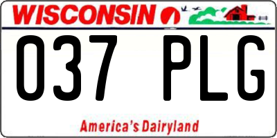 WI license plate 037PLG