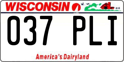 WI license plate 037PLI