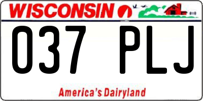 WI license plate 037PLJ