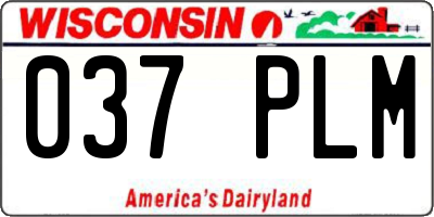WI license plate 037PLM