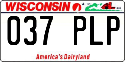 WI license plate 037PLP