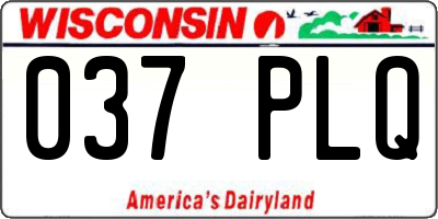 WI license plate 037PLQ