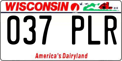 WI license plate 037PLR